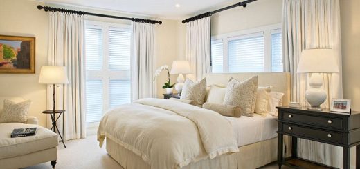 big bedroom in light colors