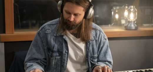 a person playing on a musical keyboard